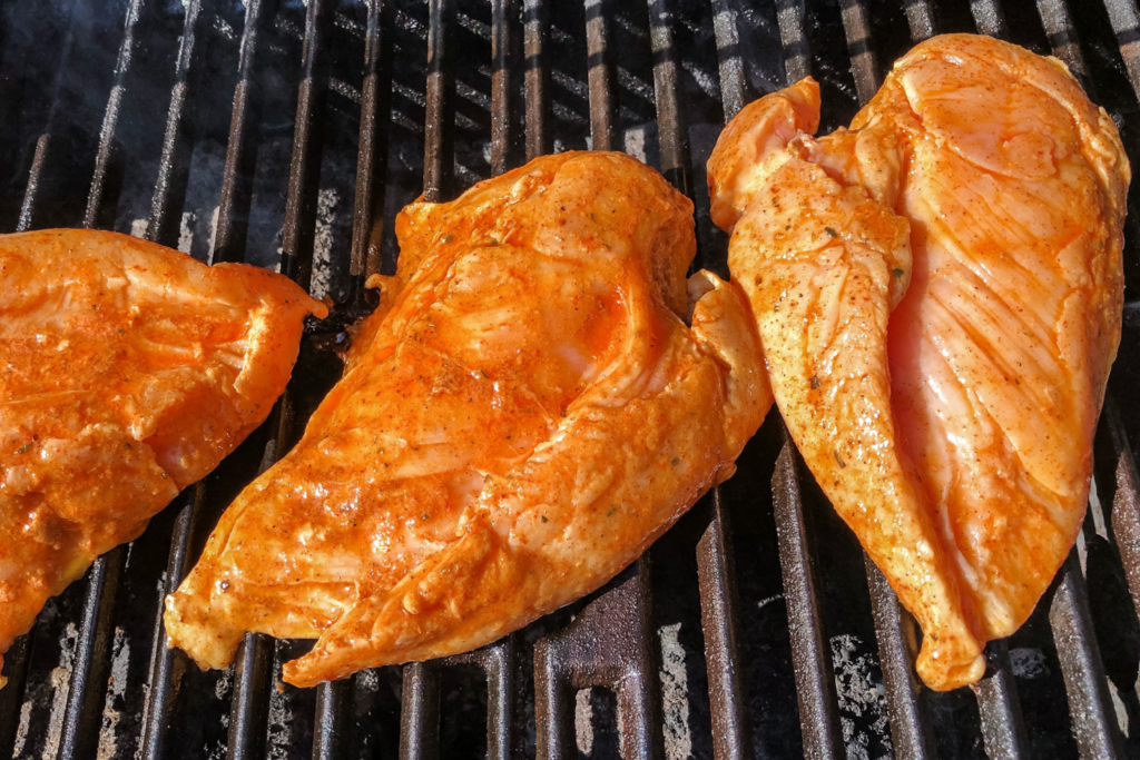 Chicken on the grill.