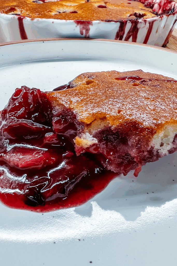 Plum cobbler piece