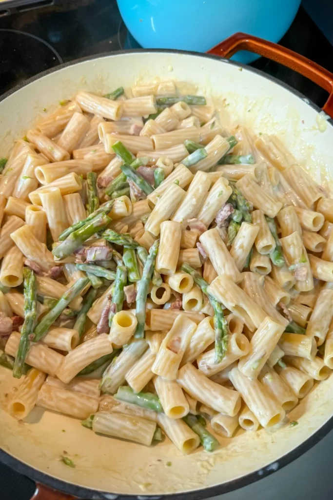 after heavy cream added and covered