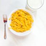 finished mac and cheese in a bowl