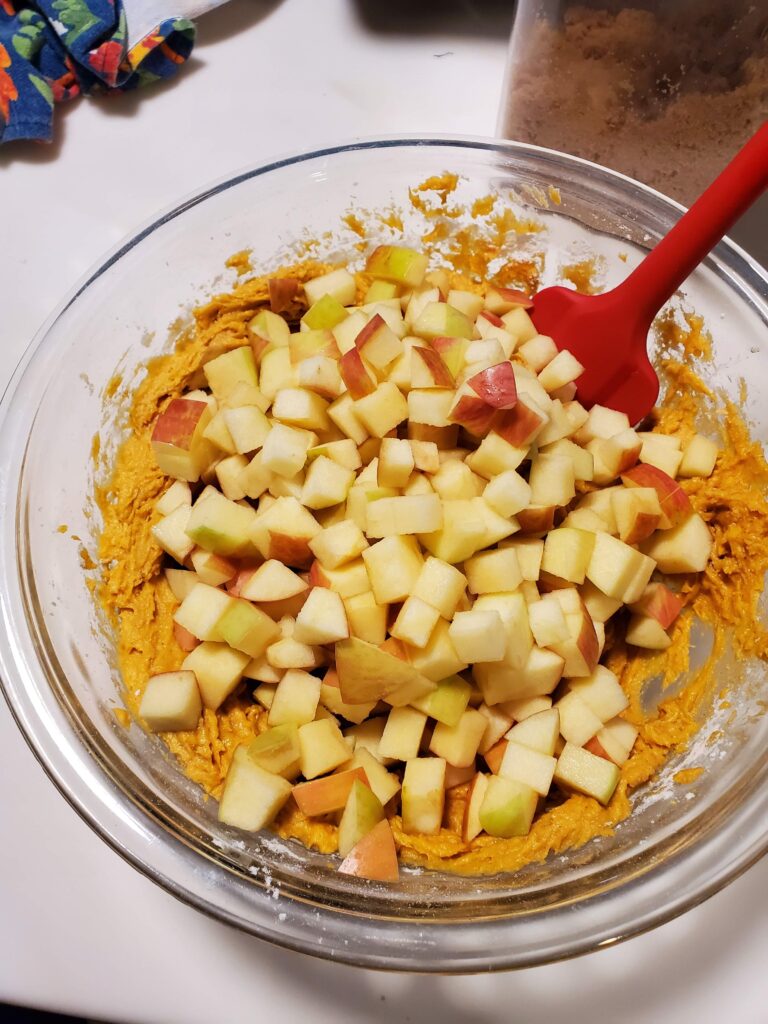 chopped apples added