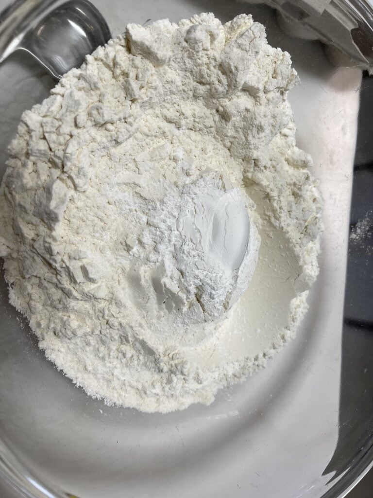 all the dry ingredients in a glass bowl