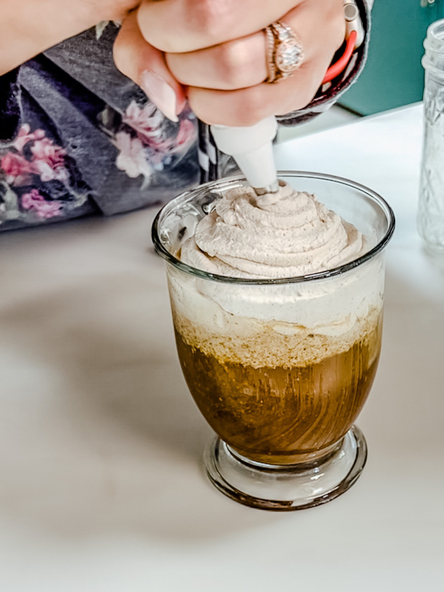 Cinnamon Whipped Cream on Apple Cider