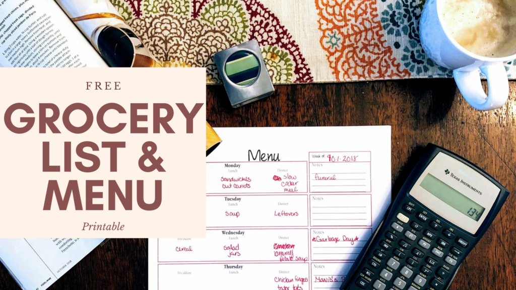 Grocery List &Menu Post Header/Blog banner