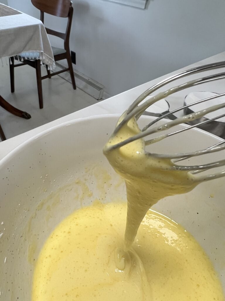 Image of egg mixture after about 5 minutes or so.