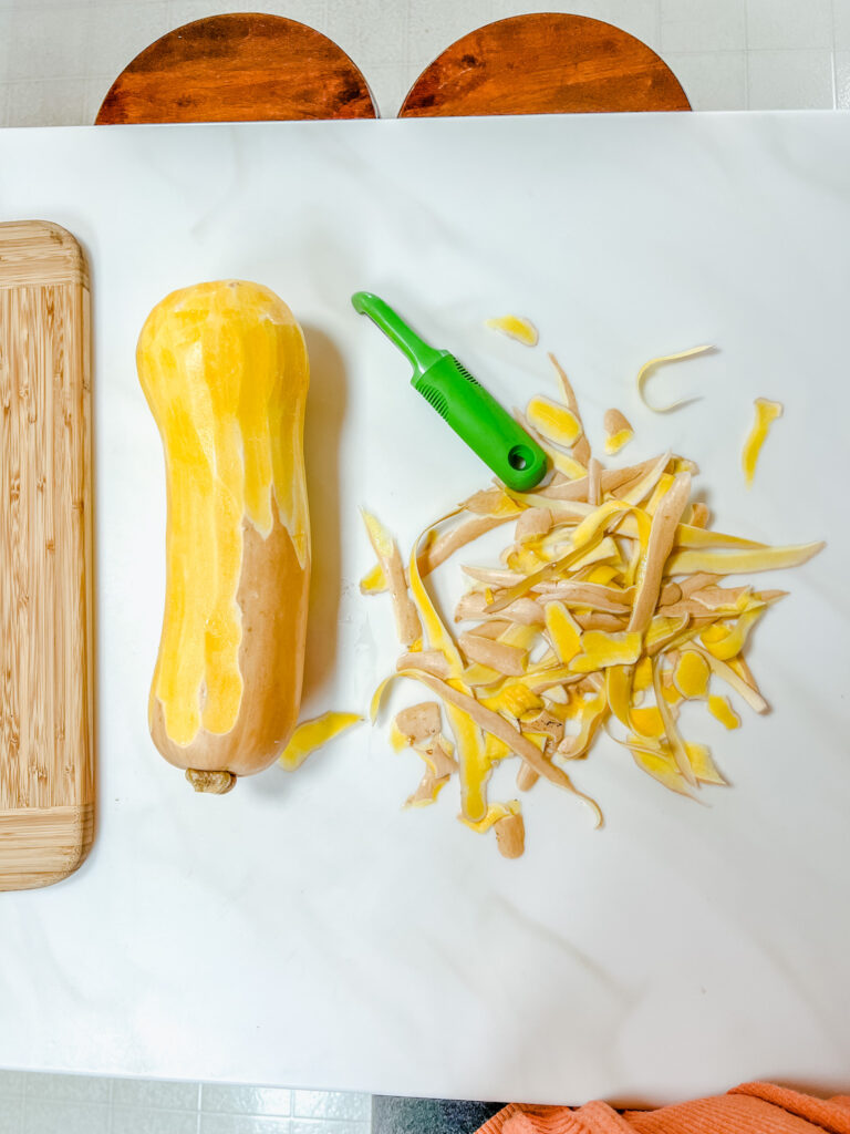 Peeling the squash