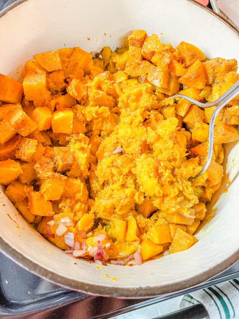 Mashing the squash