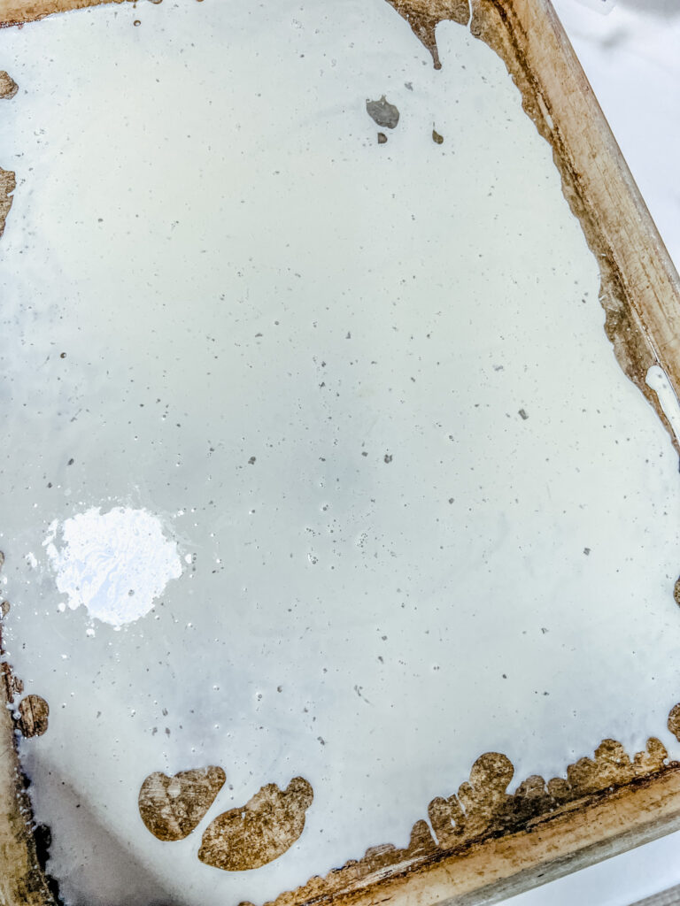 a thin layer of the mixture on the bottom of the pan.