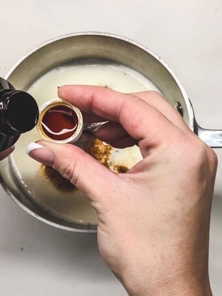 vanilla being added to the pot