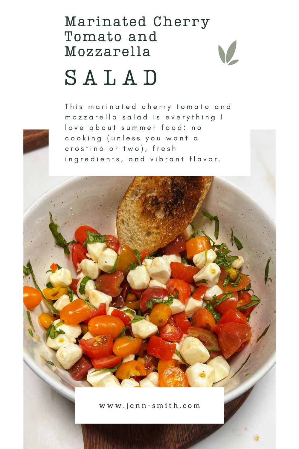 marinated cherry tomato mozzarella salad pinterest pin