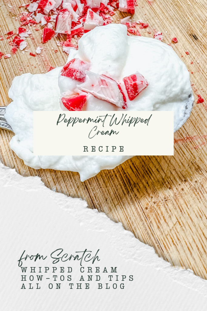 Peppermint Whipped Cream Recipe Pinterest Pin