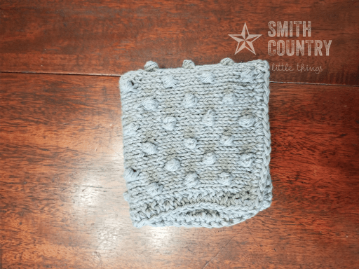 finished bubble washcloth folded.