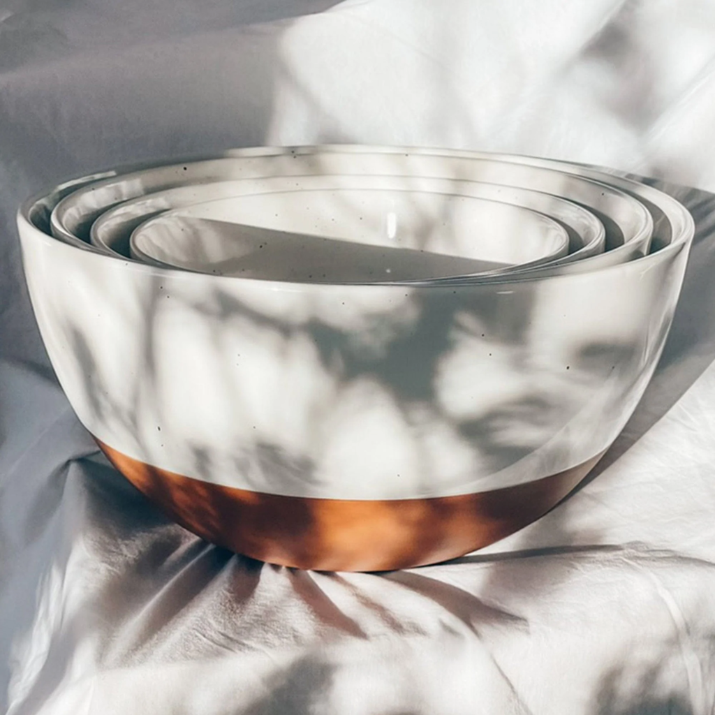 Mixing Bowls- both sets of 2 in Vanilla White