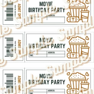 FREE Birthday Party Movie Themed Ticket