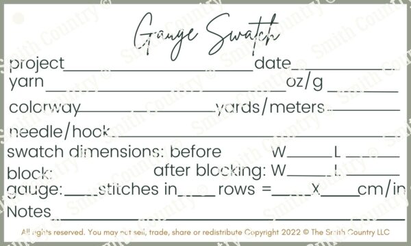 Image of Sample Gauge Swatch (5 × 3 in)