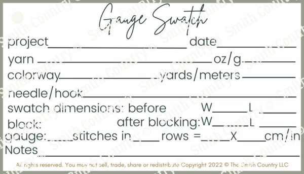 image of one Sample Gauge Swatch