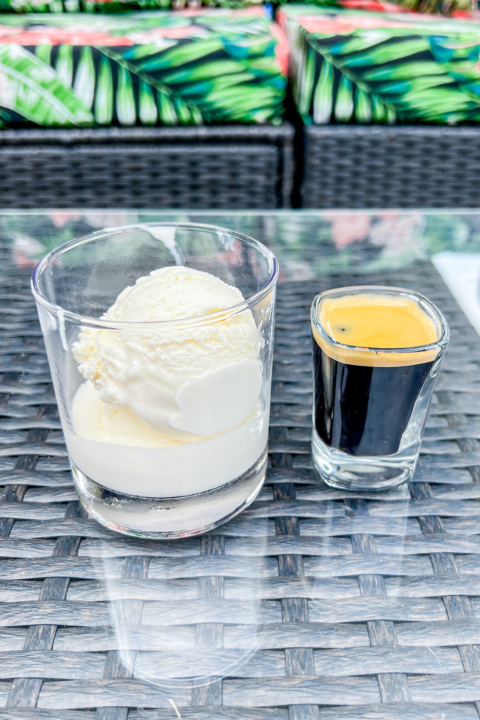 Affogato Ingredients sitting outside