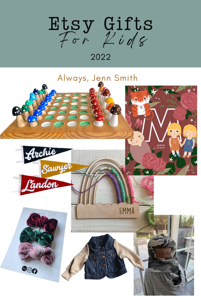 Etsy Gift Guide 2022 Gift Images for Kids-List is below with items featured.
