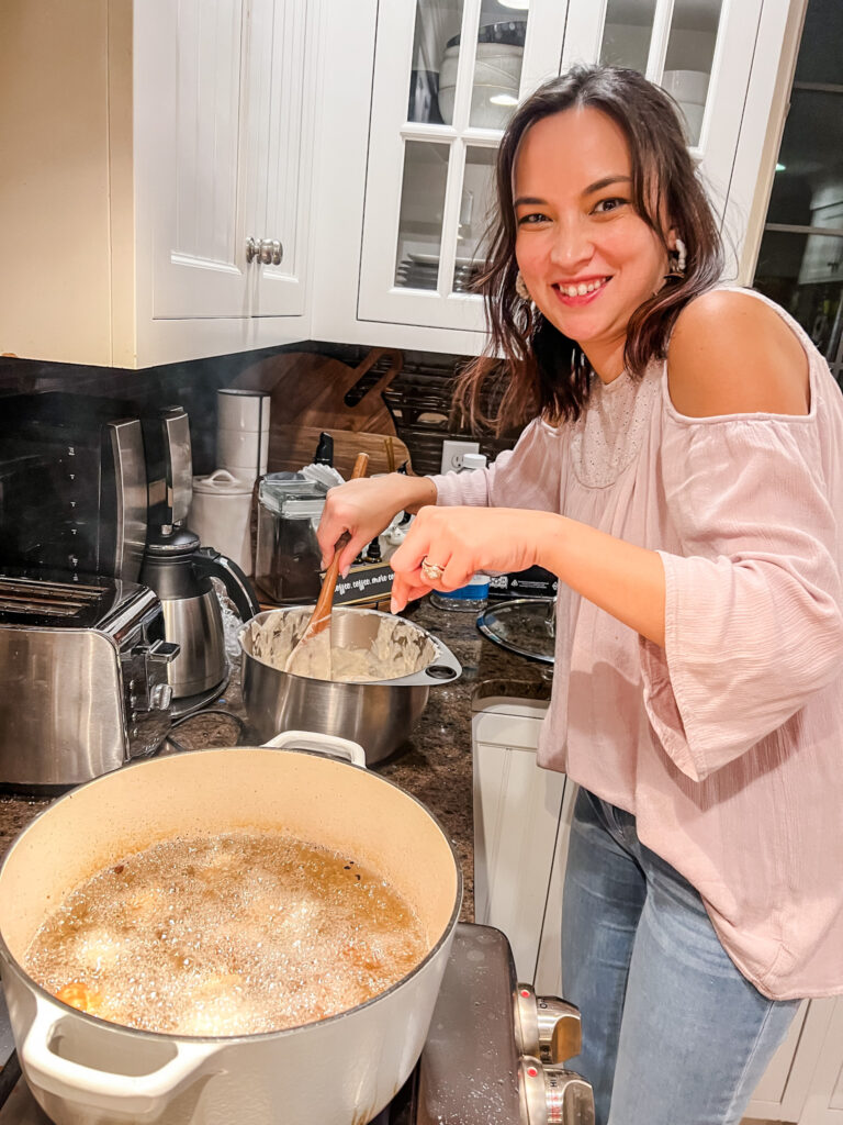 Jenn making Chinese Food