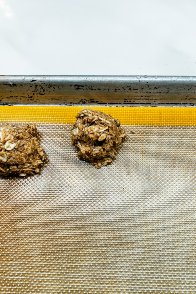 Everyday Energy Snack Bites after being scooped on the baking sheet