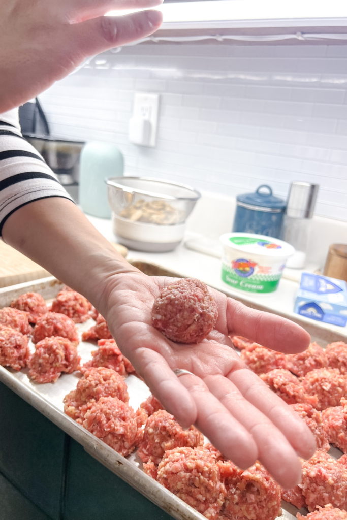 finished rolled meatball