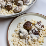 Meatballs in Mushroom Gravy on Speatzel