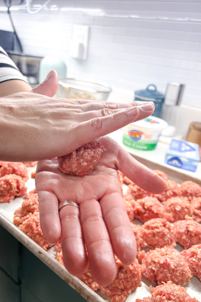 rolling a meatball