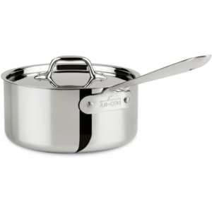 All-Clad D3 3-Ply Stainless Steel Sauce Pan with Lid 3 Quart