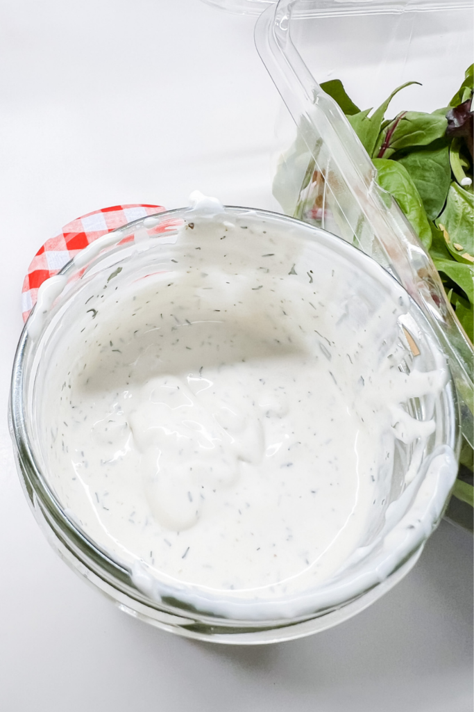 finished ranch dressing in a jar