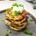 finished Mashed potato pancakes with sour cream