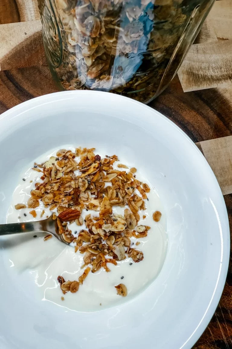 Homemade Granola on yogurt