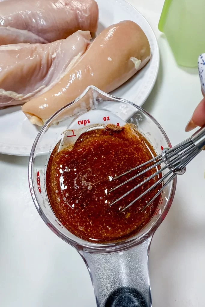 Marinade being mixed together