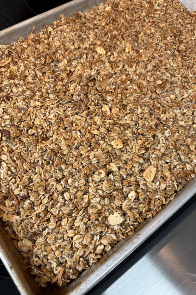 finished Homemade Granola after being baked