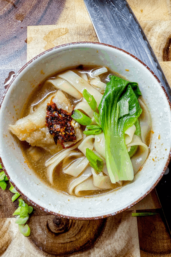 Fish soup in a bowl