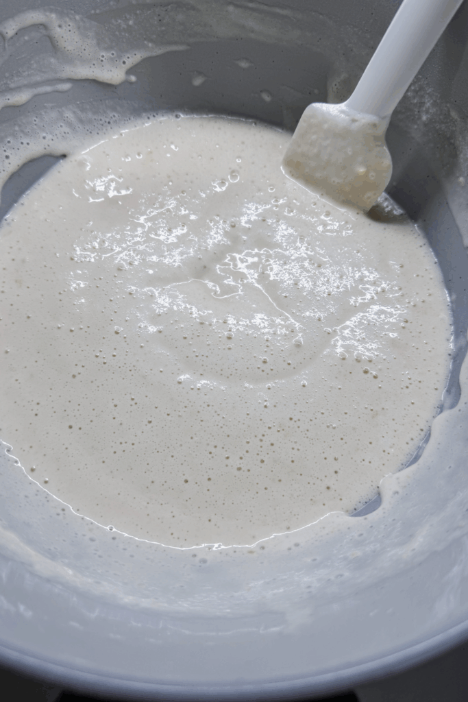 finished waffle batter