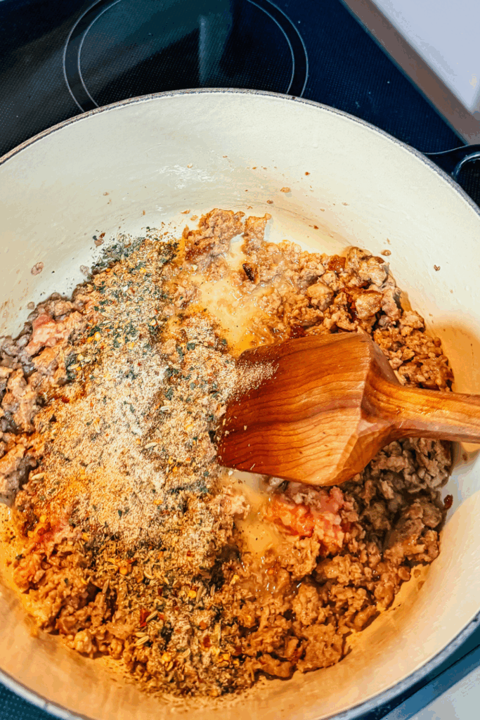 seasoning added to the ground sausage