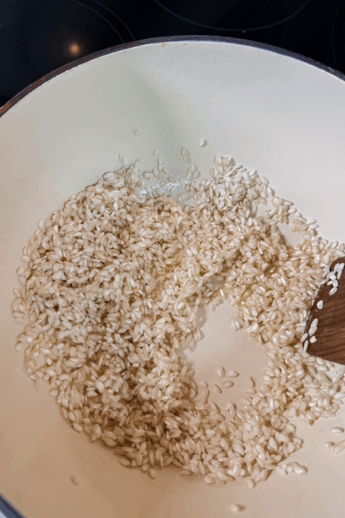 toasting risotto