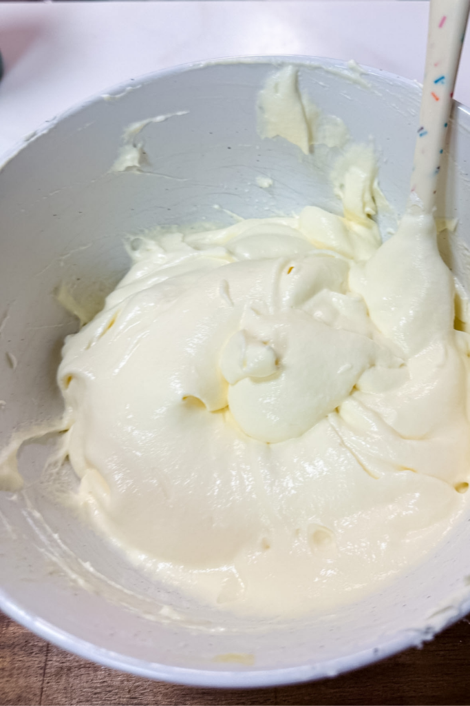 Finished tiramisu cream smooth and fluffy mascarpone mixture